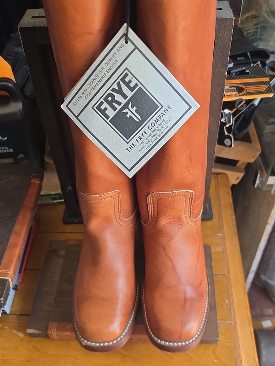 Frye Shoes - FRYE Tall Leather Pull-On Boots in Cognac Brown